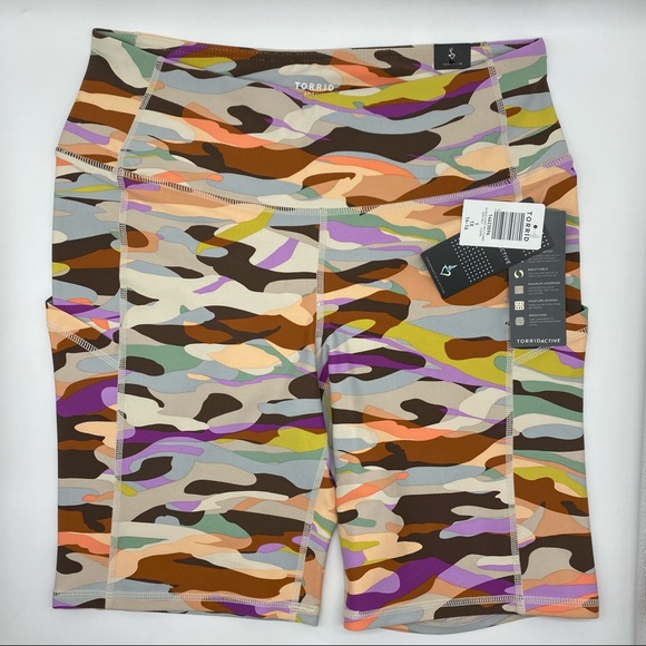 Torrid Women’s Plus Size Multi Camo Active Wicking Bike Short Size 1X - Picture 7 of 12